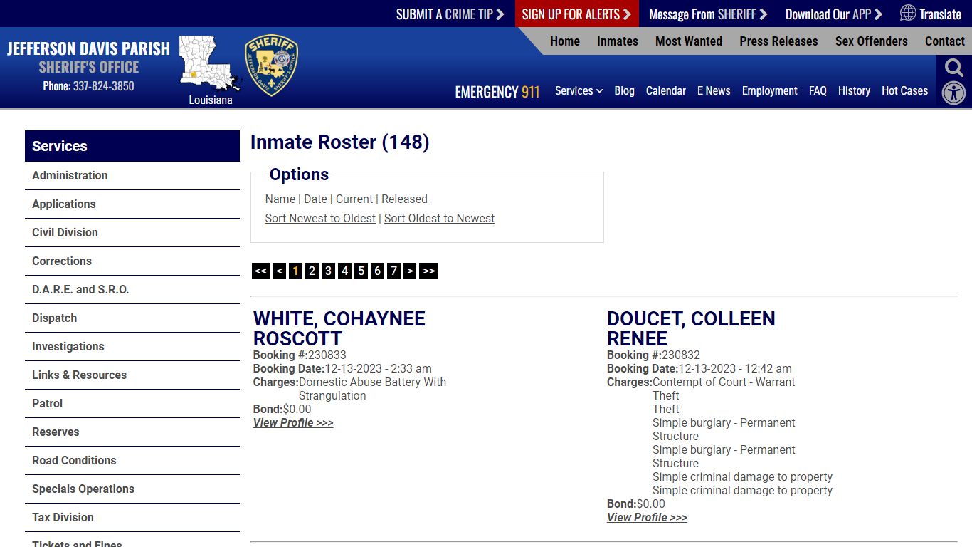 Inmate Roster - Current Inmates Booking Date Descending - Jefferson ...